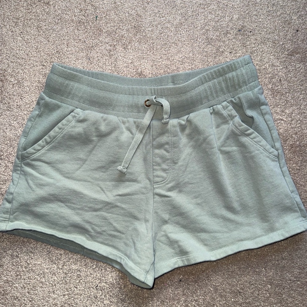 Pink Lily Light Sage Loungewear Drawstring Shorts